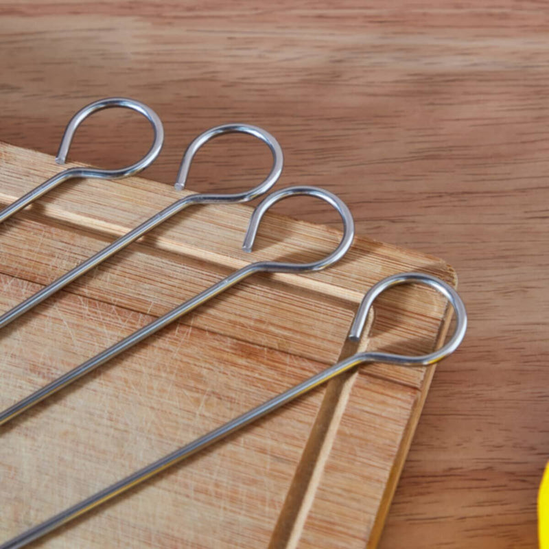 HOMEBOX | BarbeQ Grill 4-Piece Steel Skewer Set - 31.2 cm | 165932666