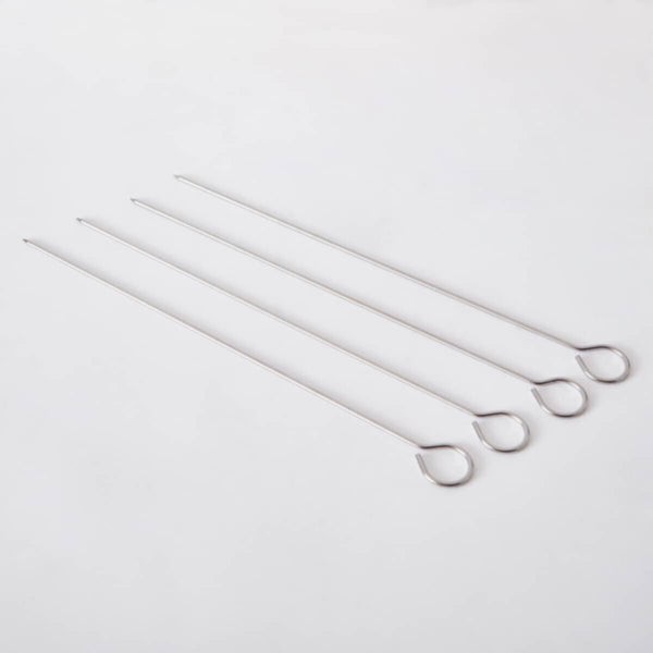 HOMEBOX | BarbeQ Grill 4-Piece Steel Skewer Set - 31.2 cm | 165932666