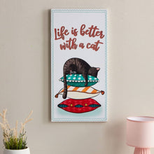 HOMEBOX | Hermione Artistry Life Is Better with Cat Canvas Wall Art - 30x60x1.8 cm | 165991549