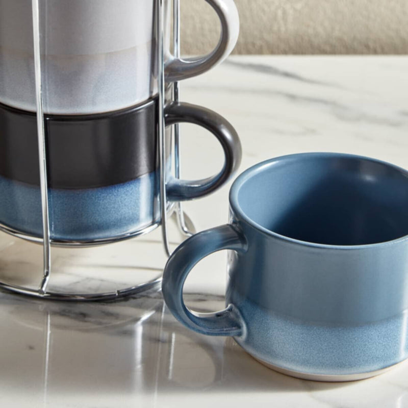 HOMEBOX | Galexia 4-Piece Mug Set with Stand | 165994829
