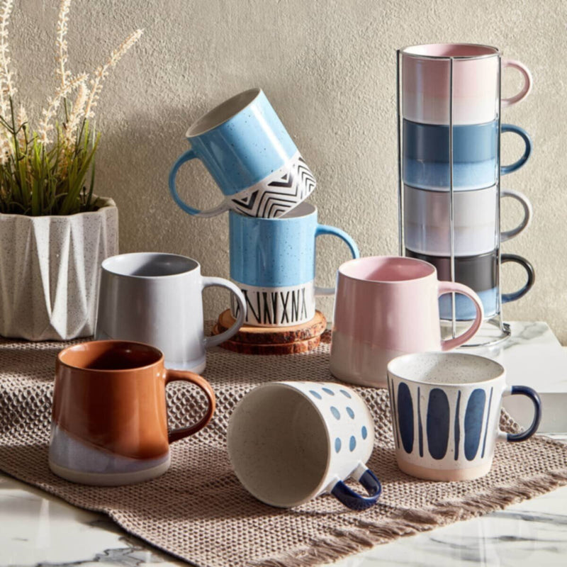 HOMEBOX | Galexia 4-Piece Mug Set with Stand | 165994829