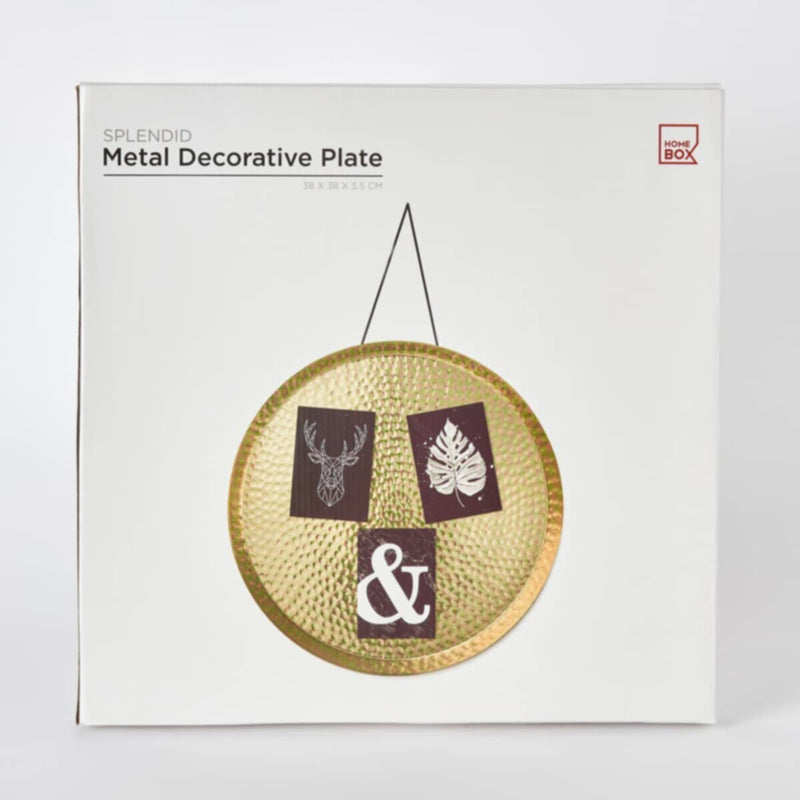 HOMEBOX | Splendid Metal Decorative Plate - 38x38x3.5 cm | 166009113