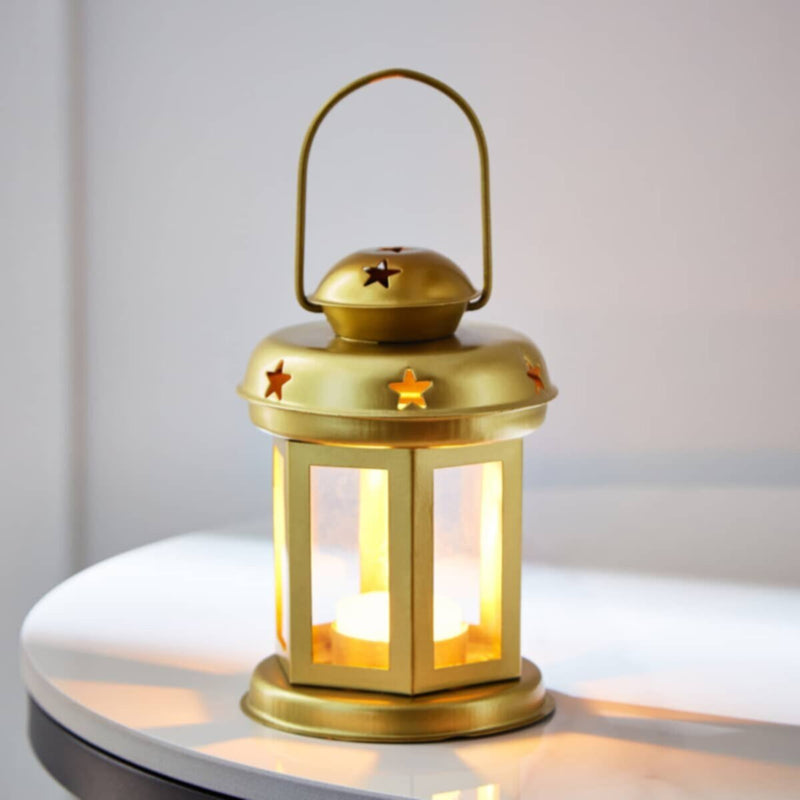 HOMEBOX | Splendid Metal Decorative Lantern - 10x10x14 cm | 166009115