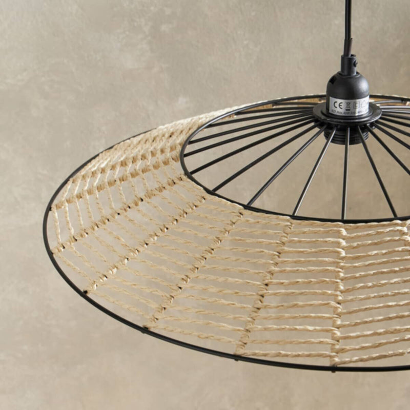 HOMEBOX | Elbe E27 Pendant Light with Paper Rope Shade - 55.5x56x15 cm | 166009856