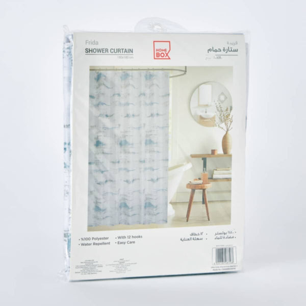 HOMEBOX | Frida Polyester Shower Curtain With 12 Hooks 180 x 180 cm | 166010655