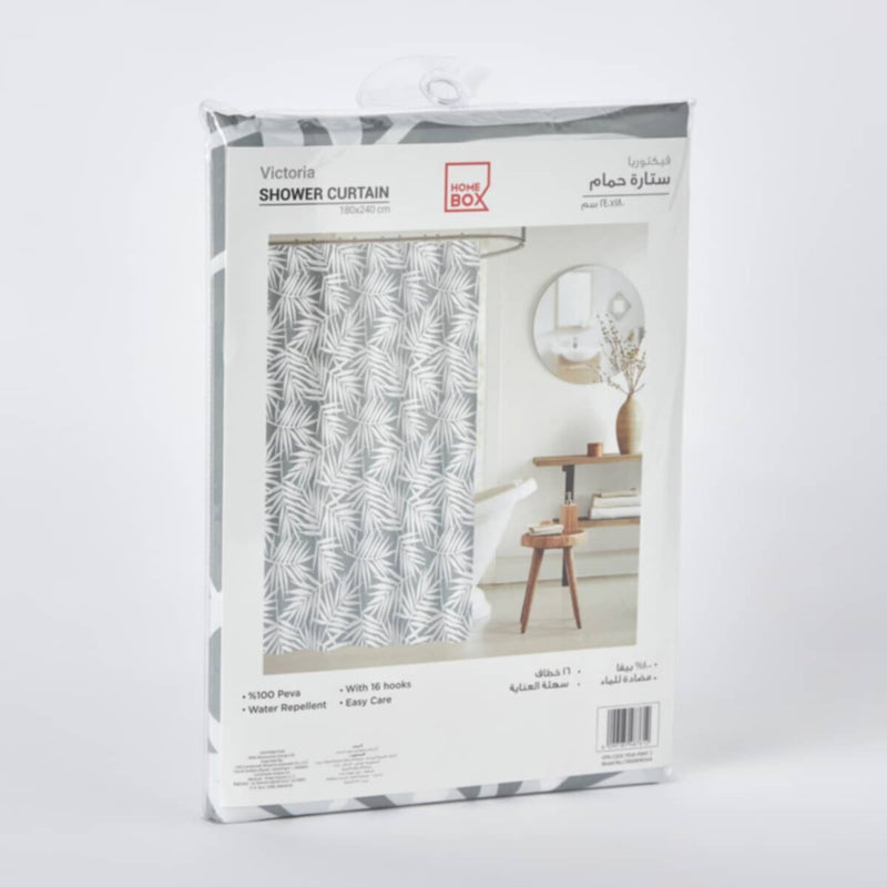 HOMEBOX | Victoria Shower Curtain with 16 Hooks - 180x240 cm | 166010660