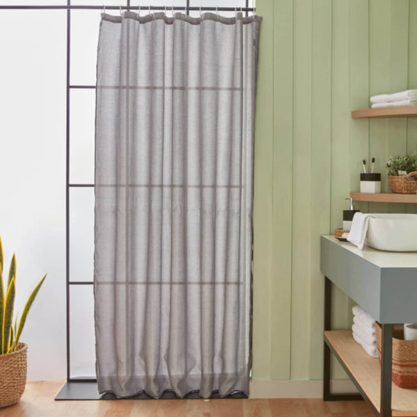HOMEBOX | Diamond Solid Jacquard Shower Curtain with Hooks - 180x200 cm | 166010661
