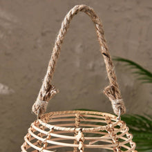 HOMEBOX | Deckar Rattan Half Color Tone Lantern with Glass Votive | 166020174