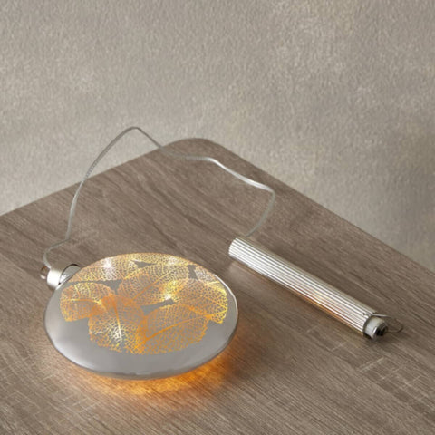 HOMEBOX | Briar Nickle Glass Leaf Cutout LED Accent - 12x4x13 cm | 166028939