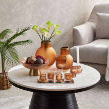 HOMEBOX | Blenko 4-Piece Tealight Holder Set with Mirror Glass Tray - 28x11x6 cm | 166029493