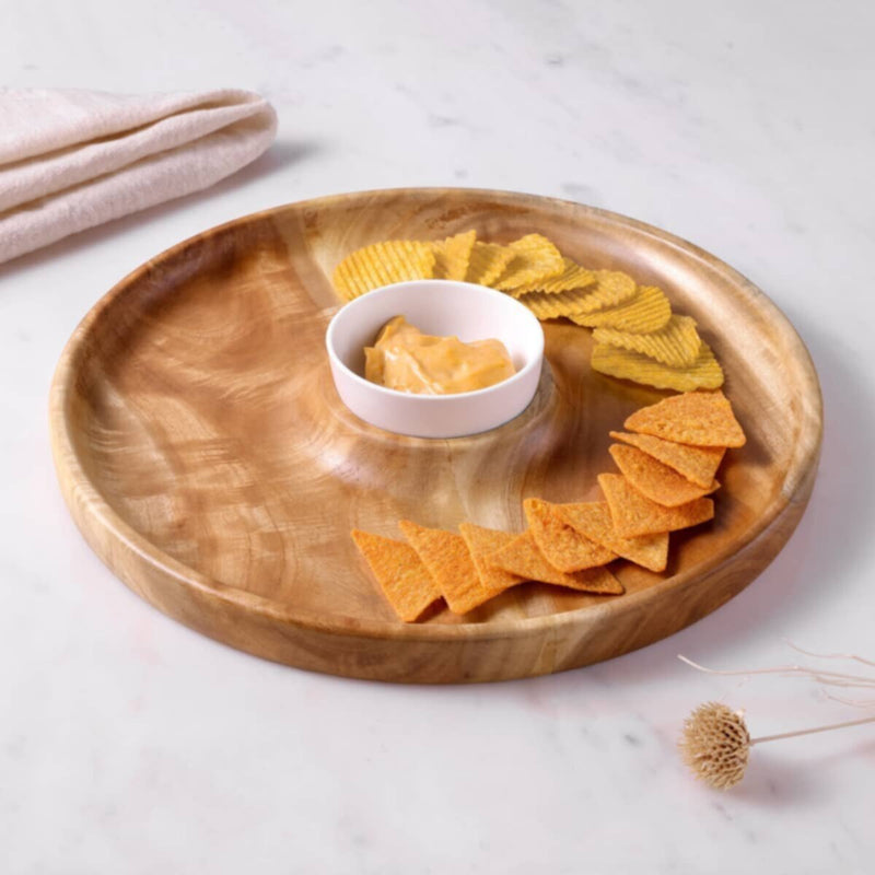 HOMEBOX | Albero Round Platter with Ceramic Bowl - 30x5.5 cm | 166040021