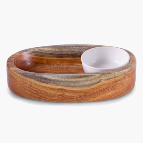 HOMEBOX | Albero Chip and Dip Platter - 22x22x5 cm | 166040031