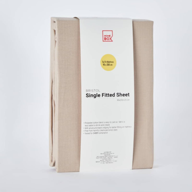 HOMEBOX | Bristol Single Polycotton Fitted Sheet - 90x200+25 cm | 166045985