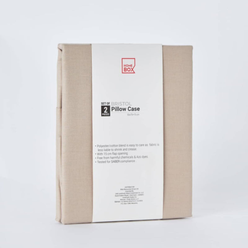 HOMEBOX | Bristol 2-Piece Polycotton Pillow Case Set - 50x75+15 cm | 166045988