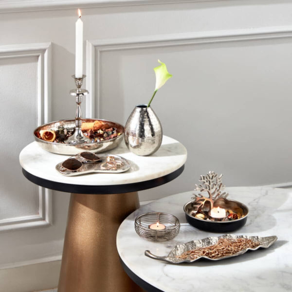 HOMEBOX | Splendid Metal Decorative Plate- 17x17x4 cm | 166090081