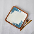 HOMEBOX | Artisan Enamelled Wooden Square Plate - 25 cm | 166090121