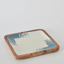 HOMEBOX | Artisan Enamelled Wooden Square Plate - 25 cm | 166090121