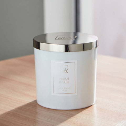 HOMEBOX | Abyad Fresh Water Scented Jar Candle with Lid - 380 gm | 166110508