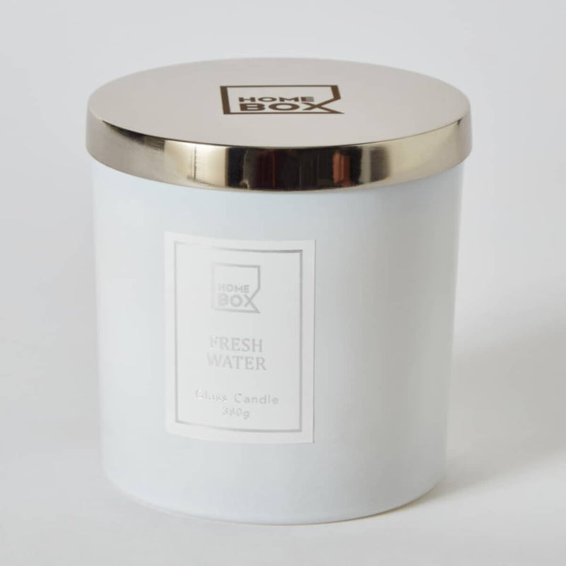 HOMEBOX | Abyad Fresh Water Scented Jar Candle with Lid - 380 gm | 166110508