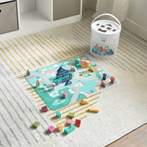 HOMEBOX | Playland 100-Piece Cityscape Kids Blocks Set - 22.5x22.5 cm | 166126675