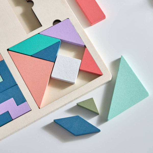HOMEBOX | Playland 43-Piece Tangram Educational Toy Block Set - 25x25x1 cm | 166126678