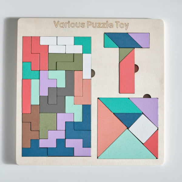 HOMEBOX | Playland 43-Piece Tangram Educational Toy Block Set - 25x25x1 cm | 166126678