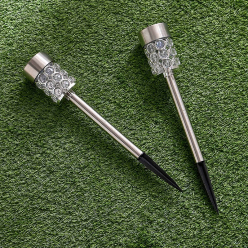 HOMEBOX | Lyn 2-Piece Solar Outdoor Spike LED Light - 36x8x8 cm | 166158753