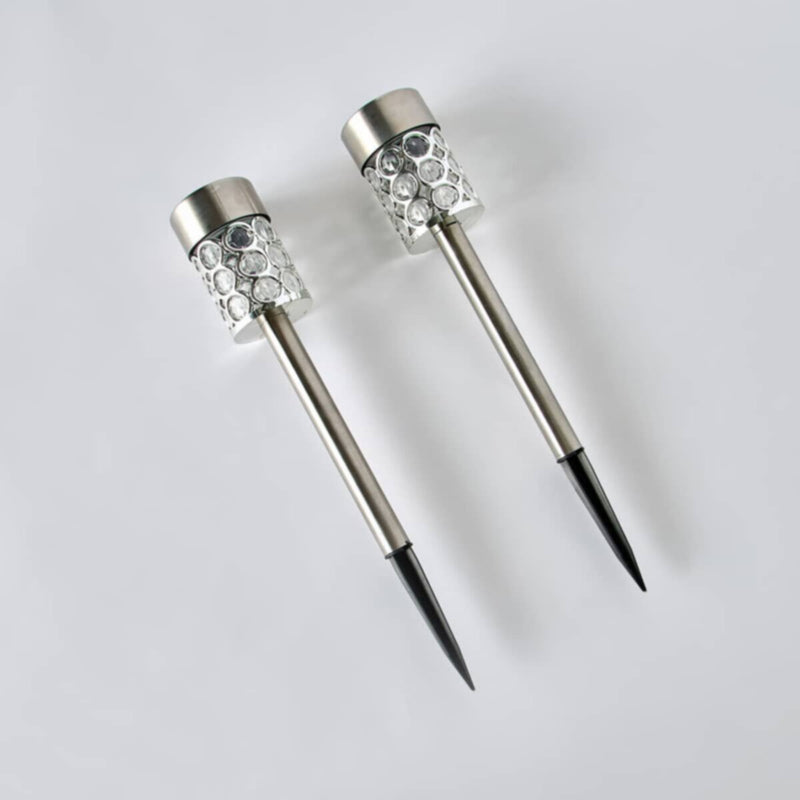 HOMEBOX | Lyn 2-Piece Solar Outdoor Spike LED Light - 36x8x8 cm | 166158753