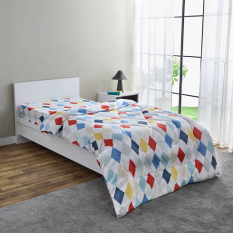 HOMEBOX | Nora Plaid Microfibre Single Reversible Comforter - 135x220 cm | 166263075