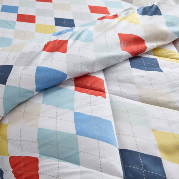 HOMEBOX | Nora Plaid Microfibre Single Reversible Comforter - 135x220 cm | 166263075