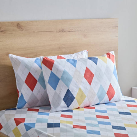 HOMEBOX | Nora 2-Piece Plaid Reversible Microfibre Pillow Cover Set - 50x75 cm | 166263078