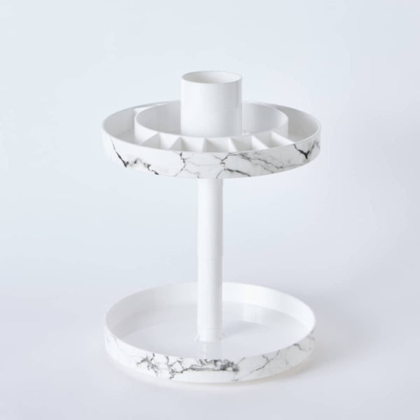 HOMEBOX | Marble 2-Tier Rotating Cosmetic Organiser | 166342038