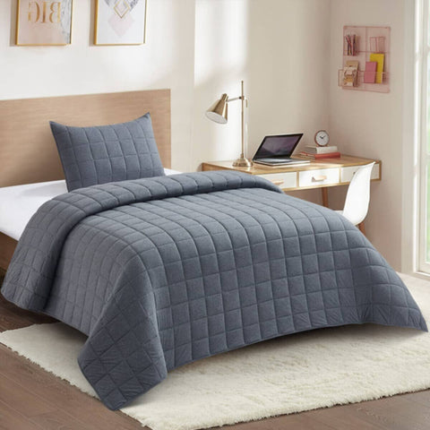 HOMEBOX | Knitnook Cotton Jersey 2-Piece Twin Summer Quilt Comforter Set - 150x220 cm | 166409232