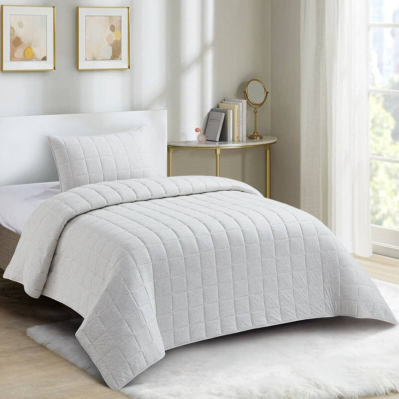 HOMEBOX | Knitnook Cotton Jersey 2-Piece Twin Summer Quilt Comforter Set - 150x220 cm | 166409234