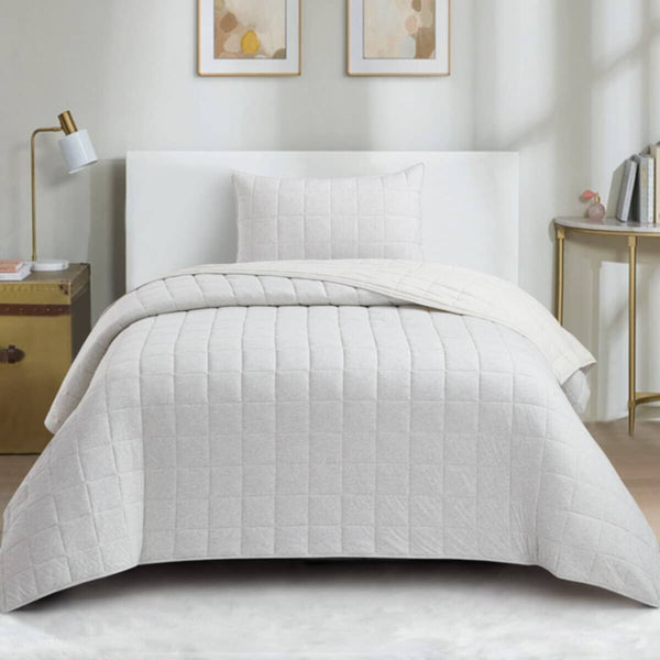HOMEBOX | Knitnook Cotton Jersey 2-Piece Twin Summer Quilt Comforter Set - 150x220 cm | 166409234