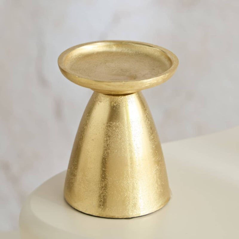 HOMEBOX | Rick Aluminium Pillar Candleholder - 8x8x9 cm | 166449236