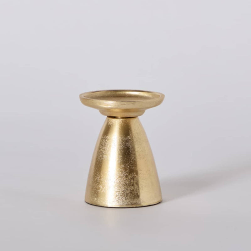 HOMEBOX | Rick Aluminium Pillar Candleholder - 8x8x9 cm | 166449236