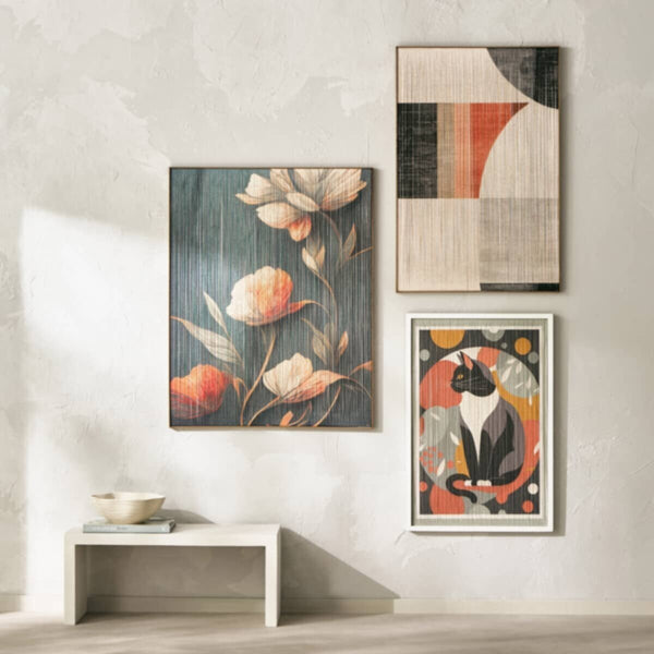 HOMEBOX | Volga Thread Abstract Design Framed Wall Art - 56x84 cm | 166594079
