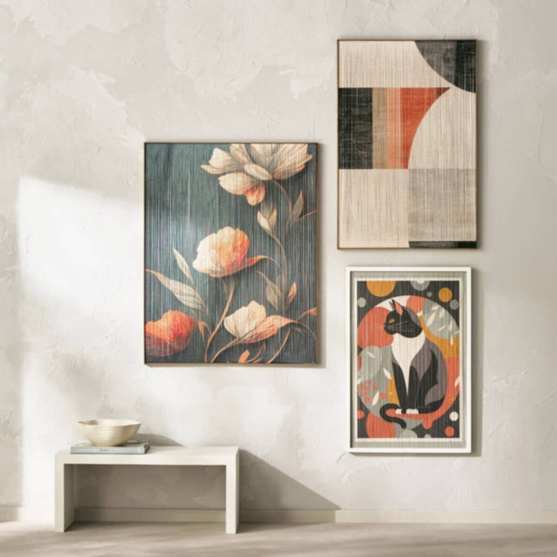 HOMEBOX | Volga Thread Abstract Design Framed Wall Art - 56x84 cm | 166594079