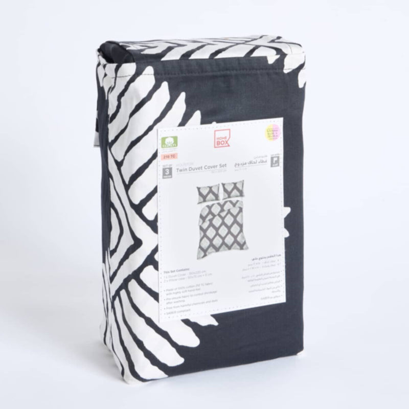 HOMEBOX | Houston Arno 3-Piece Printed Cotton Twin Duvet Quilt Cover Set - 150x220 cm | 166623729