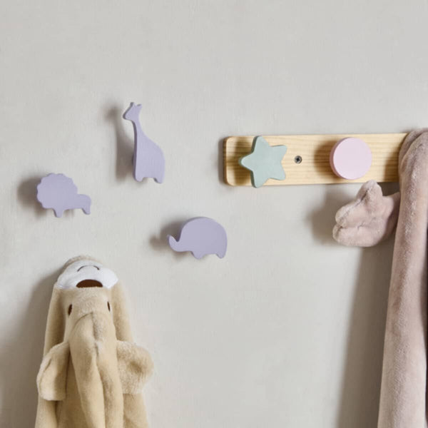 HOMEBOX | Animal Shaped 4-Piece Wooden Wall Hook Set | 166630434