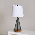 HOMEBOX | Aron Metal and Wooden Table Lamp with Fabric Shade - 26x53 cm | 166643580