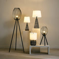 HOMEBOX | Aron Metal and Wooden Table Lamp with Fabric Shade - 26x53 cm | 166643580