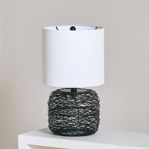 HOMEBOX | Aron Metal Wire Table Lamp with Fabric Shade - 26x47 cm | 166643581