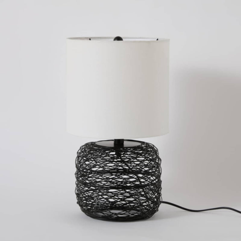 HOMEBOX | Aron Metal Wire Table Lamp with Fabric Shade - 26x47 cm | 166643581
