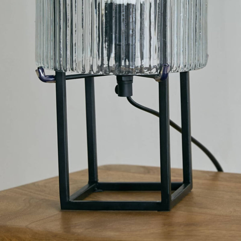 HOMEBOX | Aron Metal Table Lamp with Textured Glass - 16x35 cm | 166643582