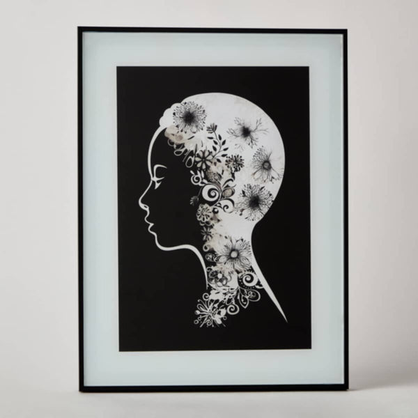 HOMEBOX | Fero Lady Wall Plaque Tinted Glass Frame - 30x2x40 cm | 166692438