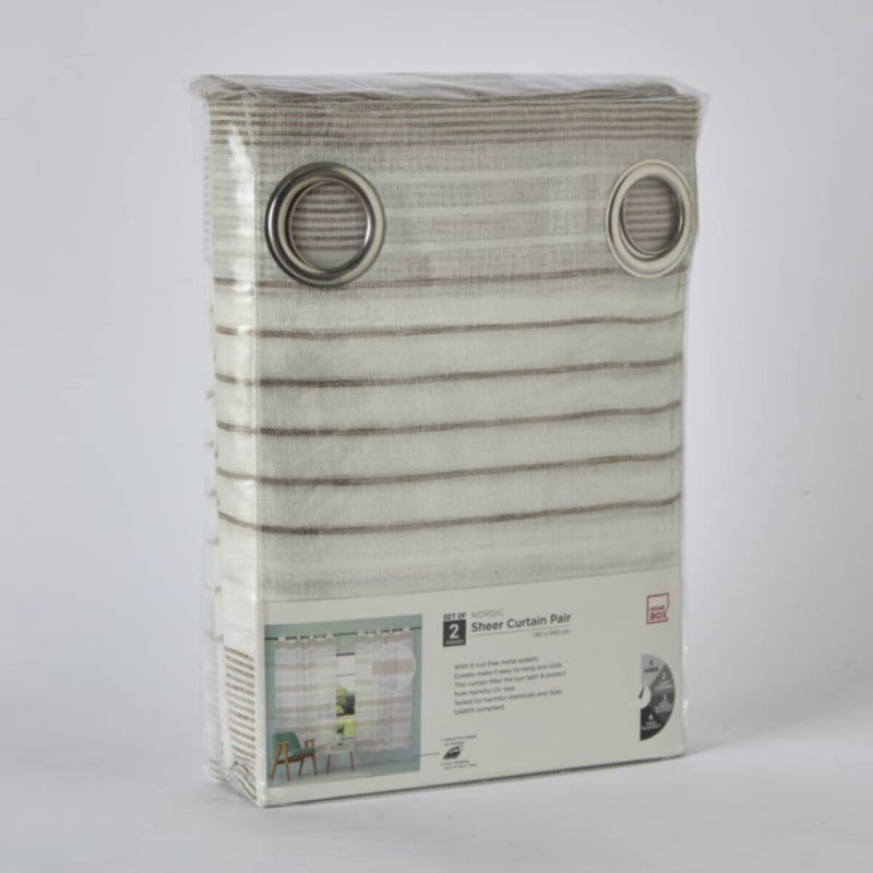 HOMEBOX | Nordic 2-Piece Sheer Curtain Set - 140x240 cm | 166719519