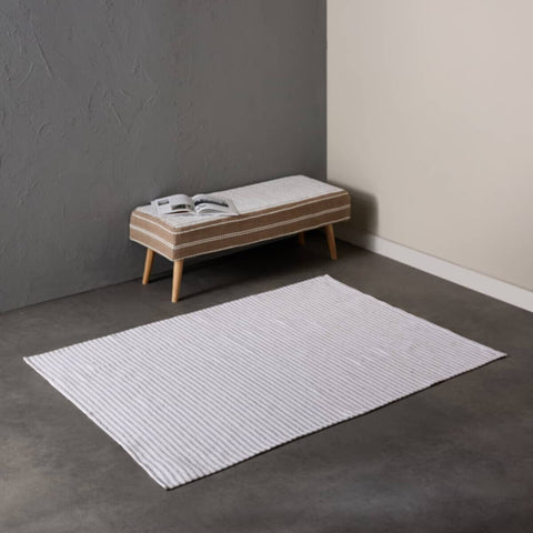 HOMEBOX | Allan Snow Recycled Cotton Dhurrie - 120x180 cm | 166832984