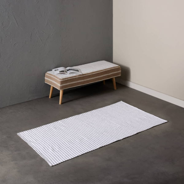 HOMEBOX | Allan Snow Recycled Cotton Dhurrie - 80x150 cm | 166832990